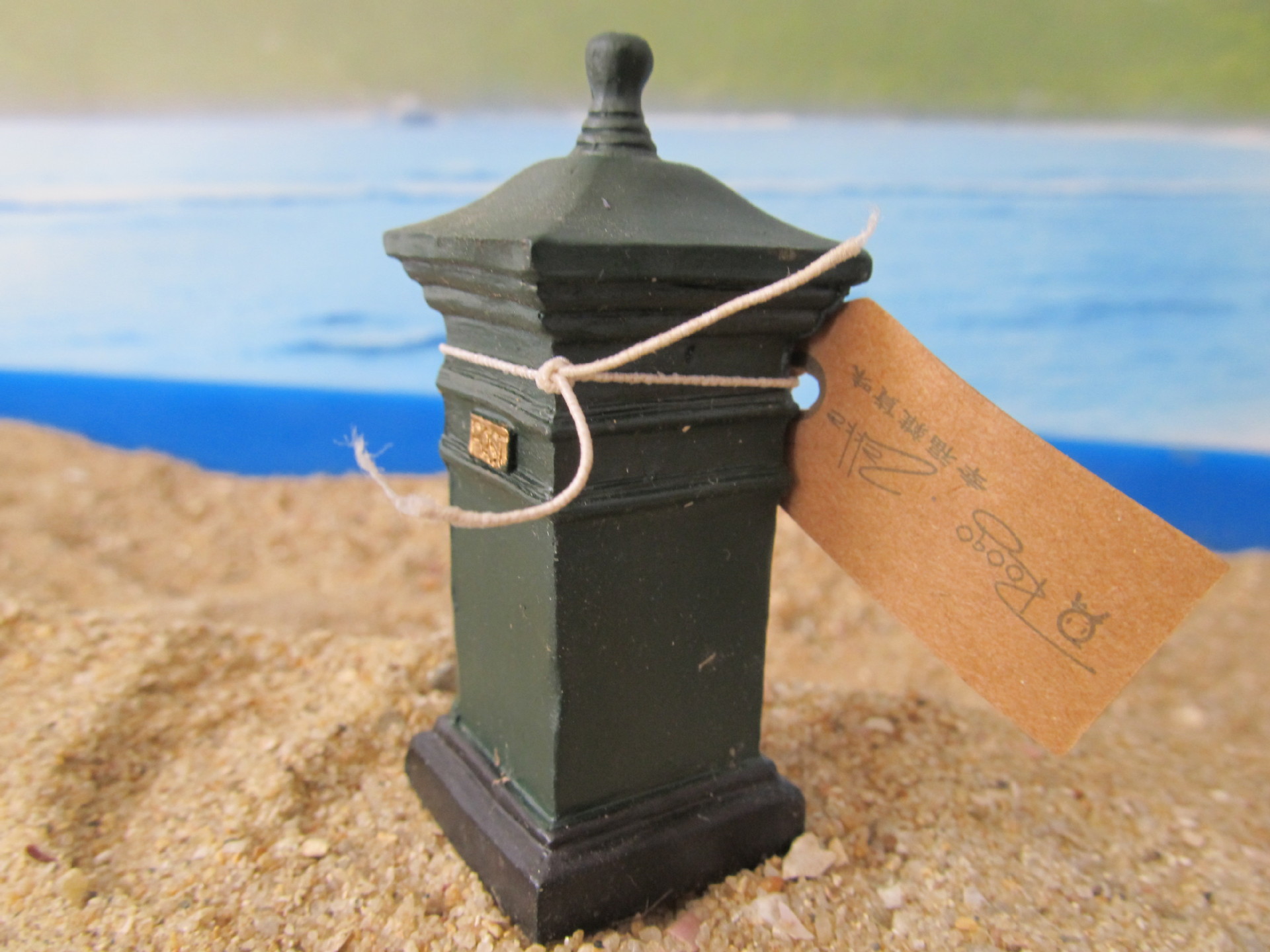 心理沙盘沙具建筑箱庭方形邮筒绿色an2e08库存批发15542