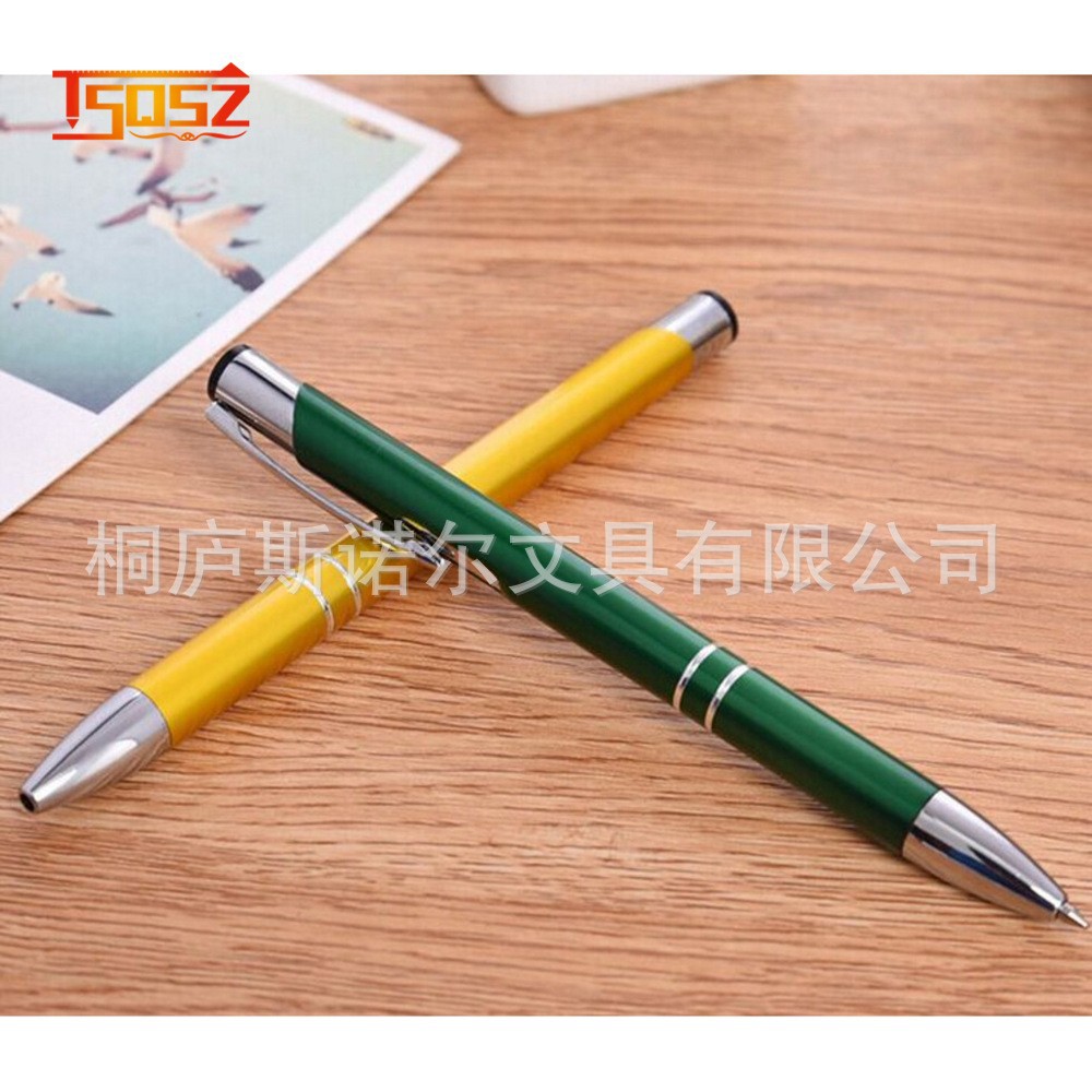 In Stock Press Oblique Metal Pen Laser Printing Logo Advertising Marker Neutral Carbon Pen Business Gift Ballpoint Pen