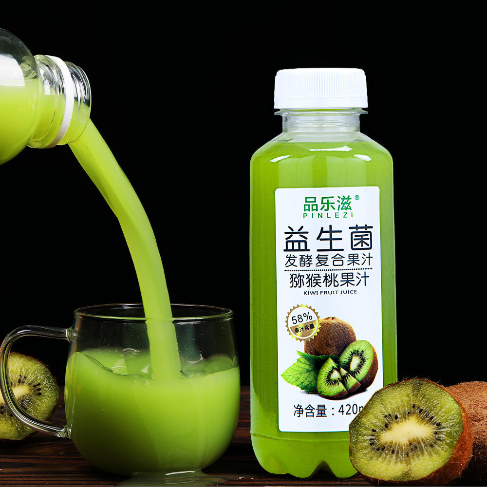 420ml*15瓶益生菌发酵复合果汁猕猴桃味饮料批发整箱直播一件代发