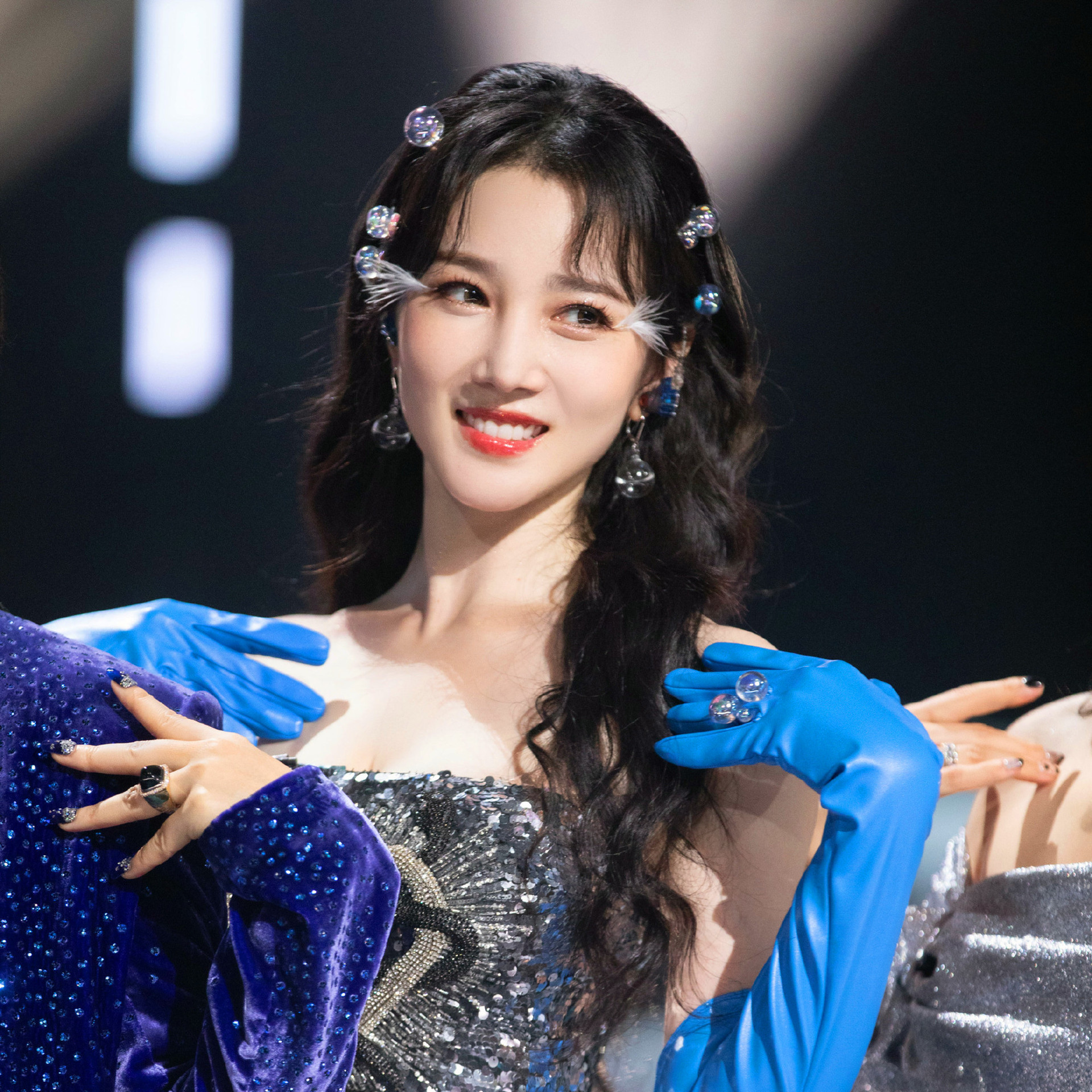 浪姐2陈小纭人鱼造型同款炫彩泡泡发夹圆球双珠发夹泡泡珠耳环