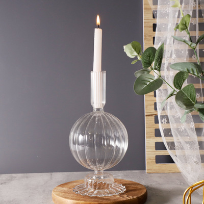 现货批发水晶灯婚庆道具摆多用水晶烛台玻璃枝型蜡烛架子