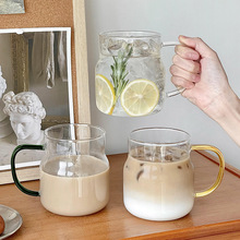 带把手大容量玻璃杯 ins高硼硅耐高温咖啡杯柠檬水杯牛奶饮料杯子