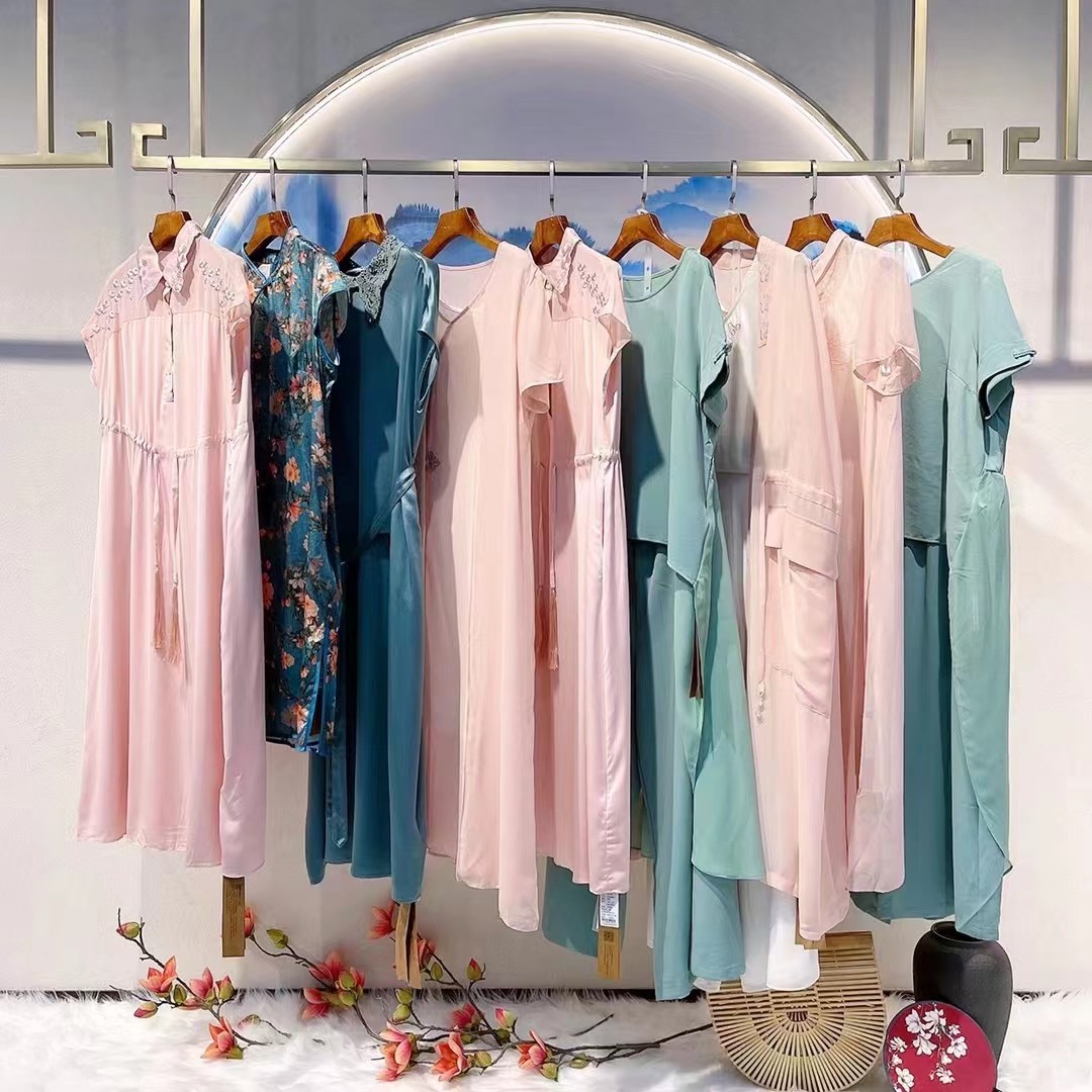 水墨生香夏设计师品牌中国风女装走份批发品牌折扣女装直播货源