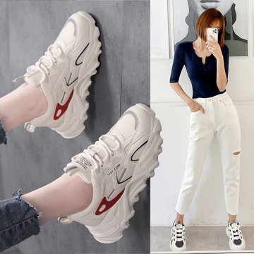 软底户外旅游鞋厚底老爹鞋春夏季学生潮鞋网面运动鞋女跑步休闲鞋