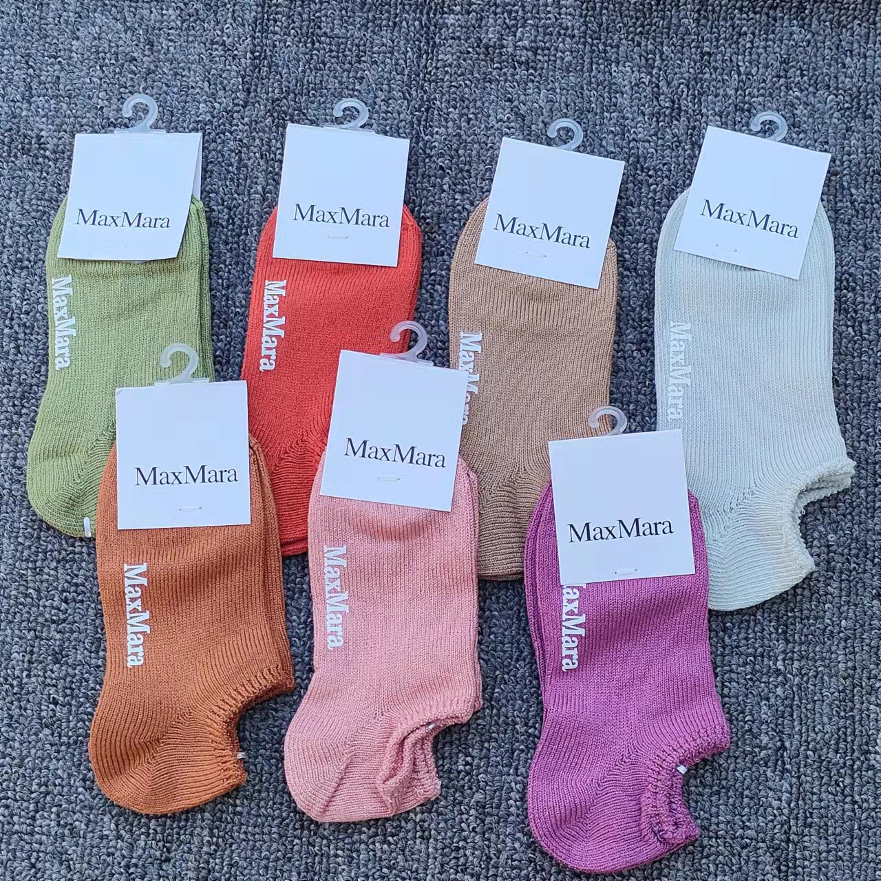 夏季意大利maxmara袜子时尚短筒袜竹纤维棉质女士船袜潮