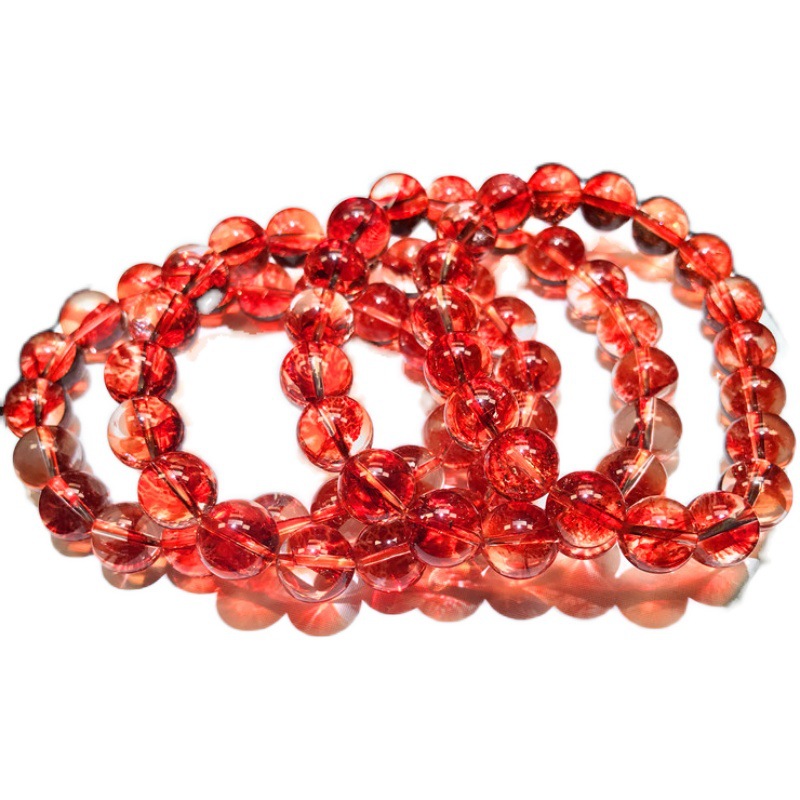 天然凤羽晶手链女款坦桑尼亚老矿料炫耀凤羽幽灵能量单圈焦花手串