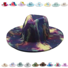 fedoras hats for women men caps wide brim Tie dye winter wom