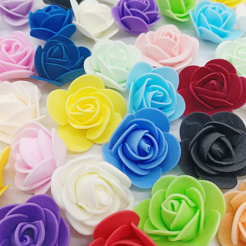 Artificial Flower And Artificial Plant 3.5cm Artificial Rose Pe Foam Flower Head Diy Wedding Celebration Decoration Garland Rose Bear Unicorn Eternal Flower