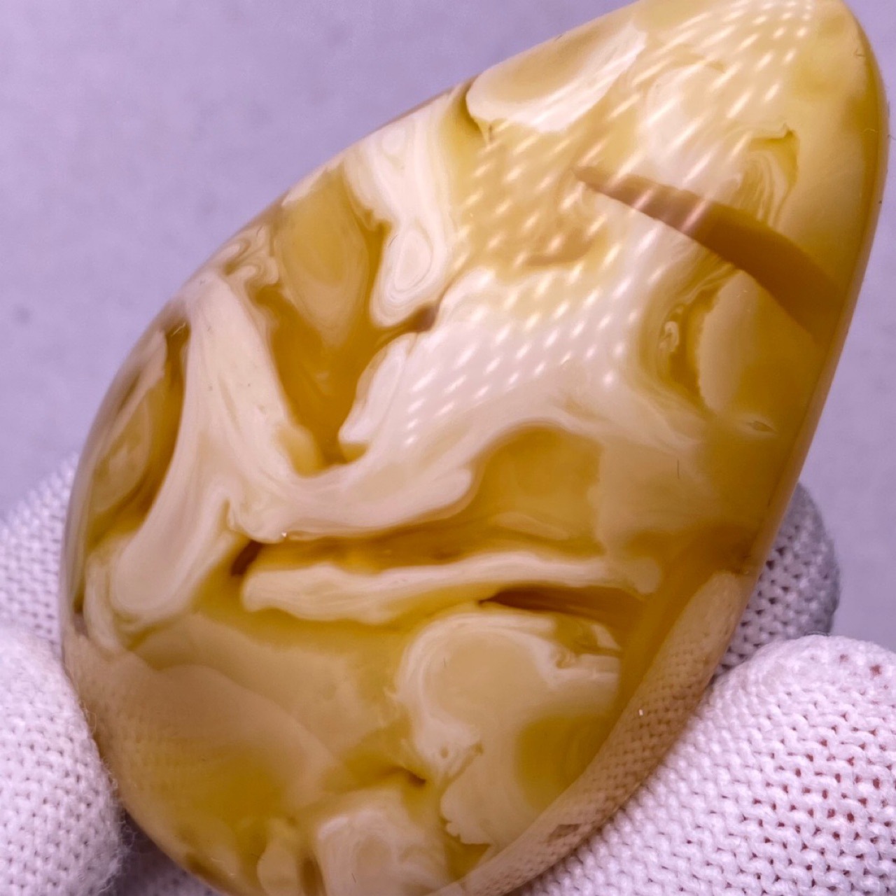 纯天然蜜蜡俄料妖孽白花蜡 水滴蜡质浓郁 纹理清晰收藏级别