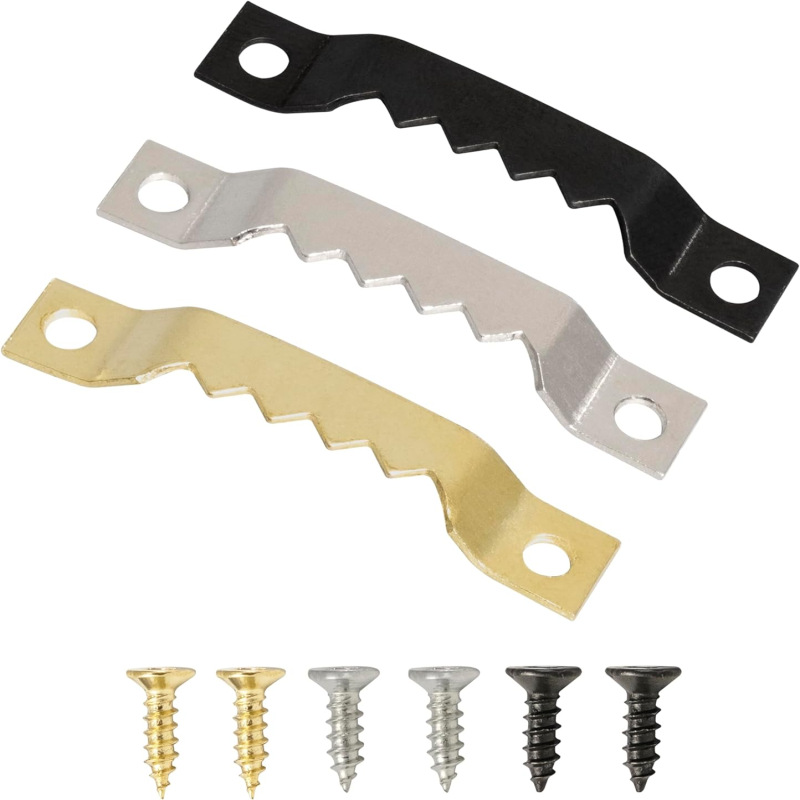 跨境小锯齿形图片挂架带螺丝挂画悬挂时钟绘画艺术品相框挂钩照片