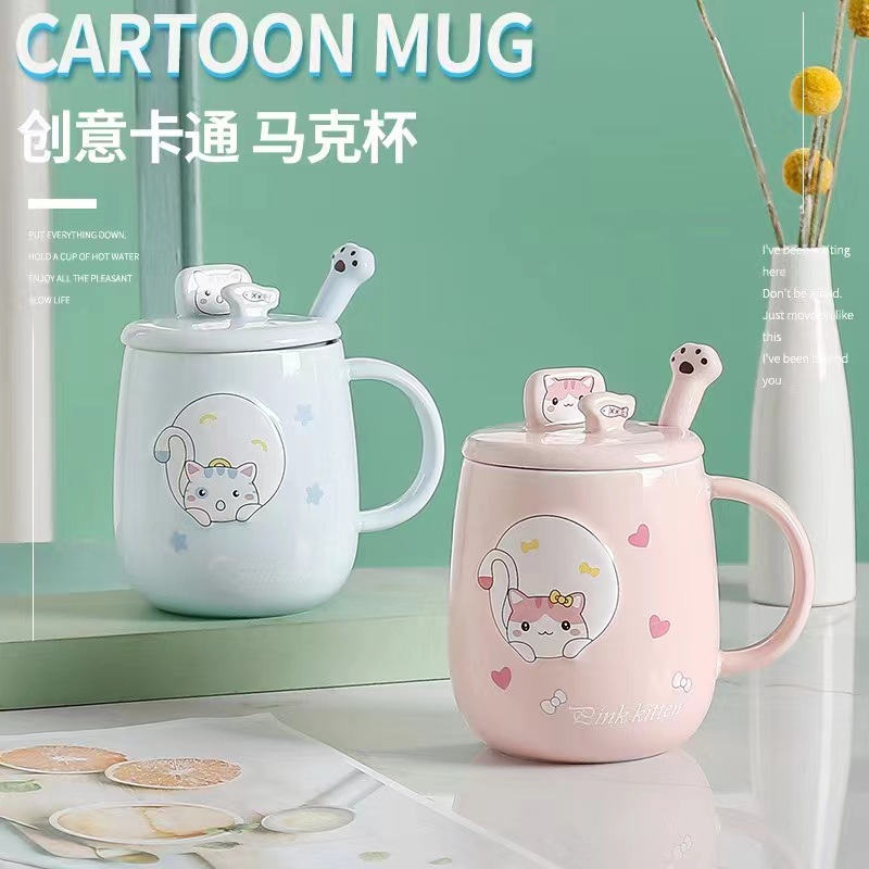 Cartoon Creative Ceramic Mobile Phone Holder Mug Cute Girl Student Practical Water Cup Advertising Gift Wholesale