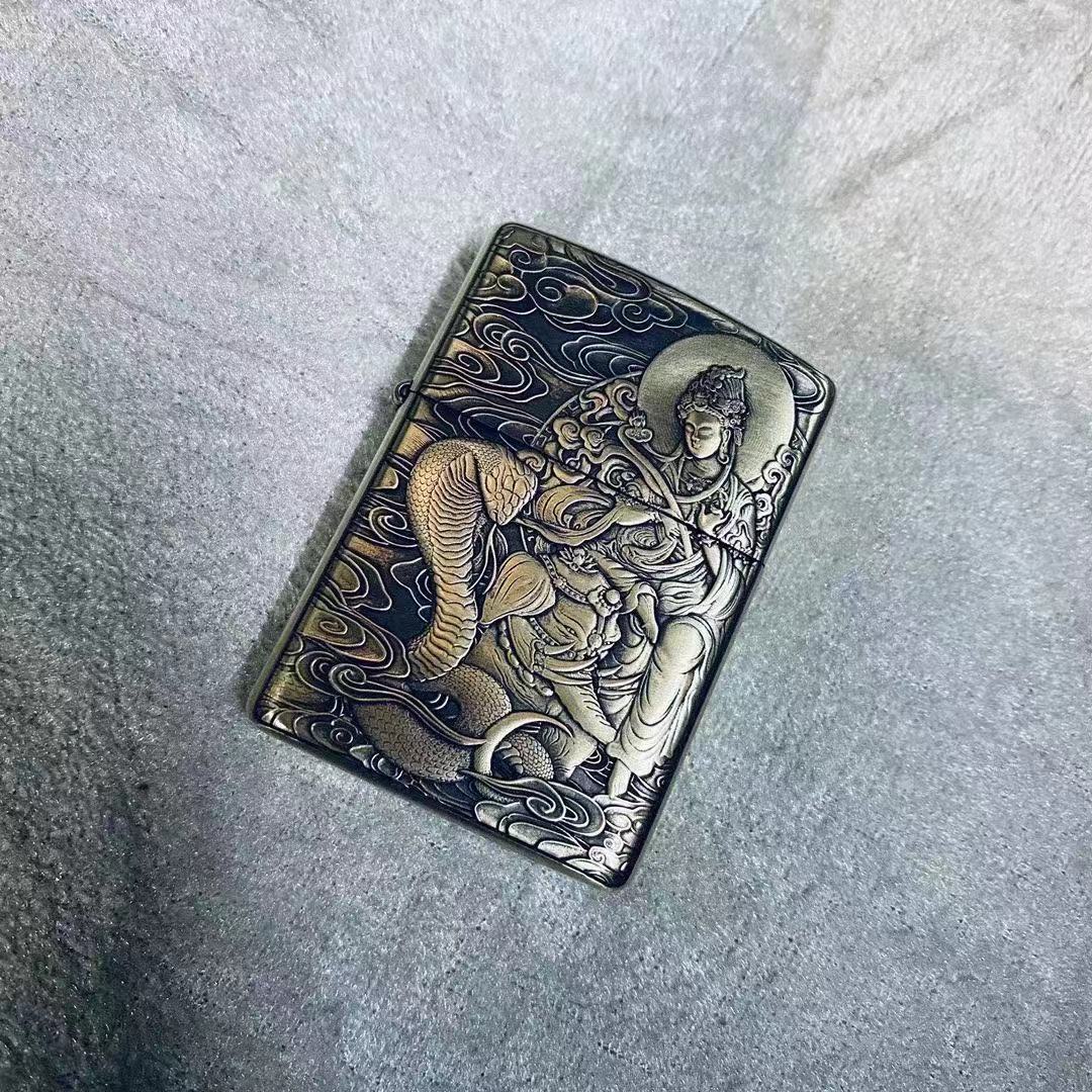 zippo打火机千语创意十二生肖本命佛蛇