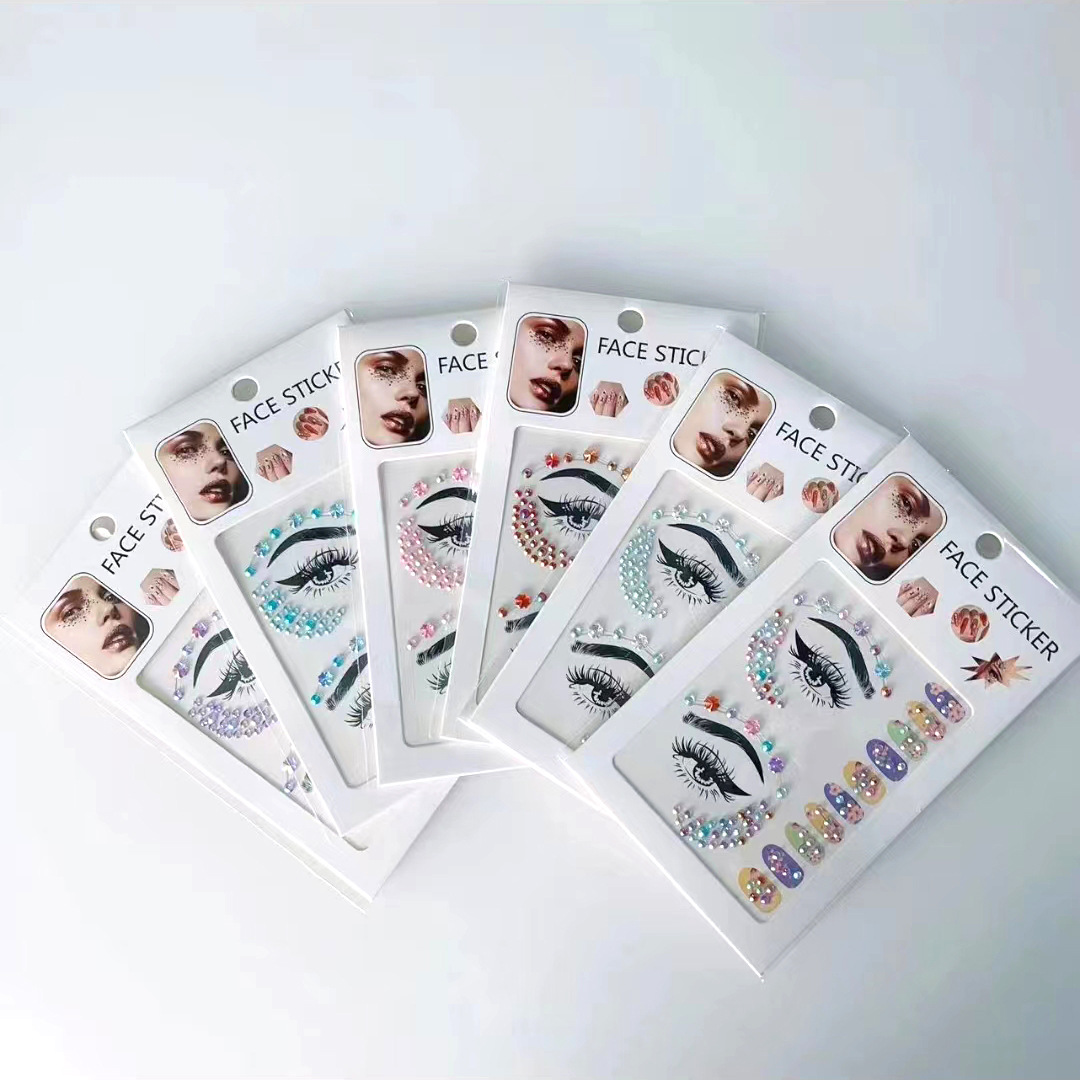 Eyebrow Diamond Acrylic Makeup Performance Facial Eye Makeup Rhinestone Nail Beauty Stickers Resin Diamond Stickers AB Color