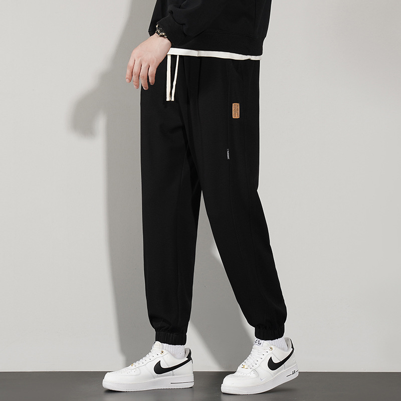 重磅百搭潮流束脚男式卫裤宽松运动裤男士潮牌休闲长裤时尚情侣