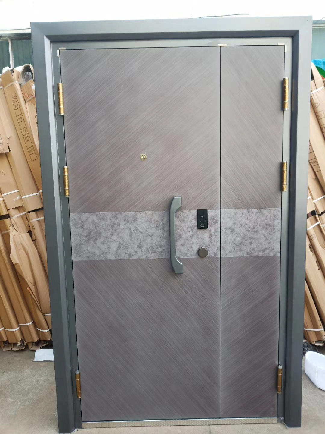 防盗门宅配现代简约智能入户门带嵌入式指纹密码锁安全门甲级工厂