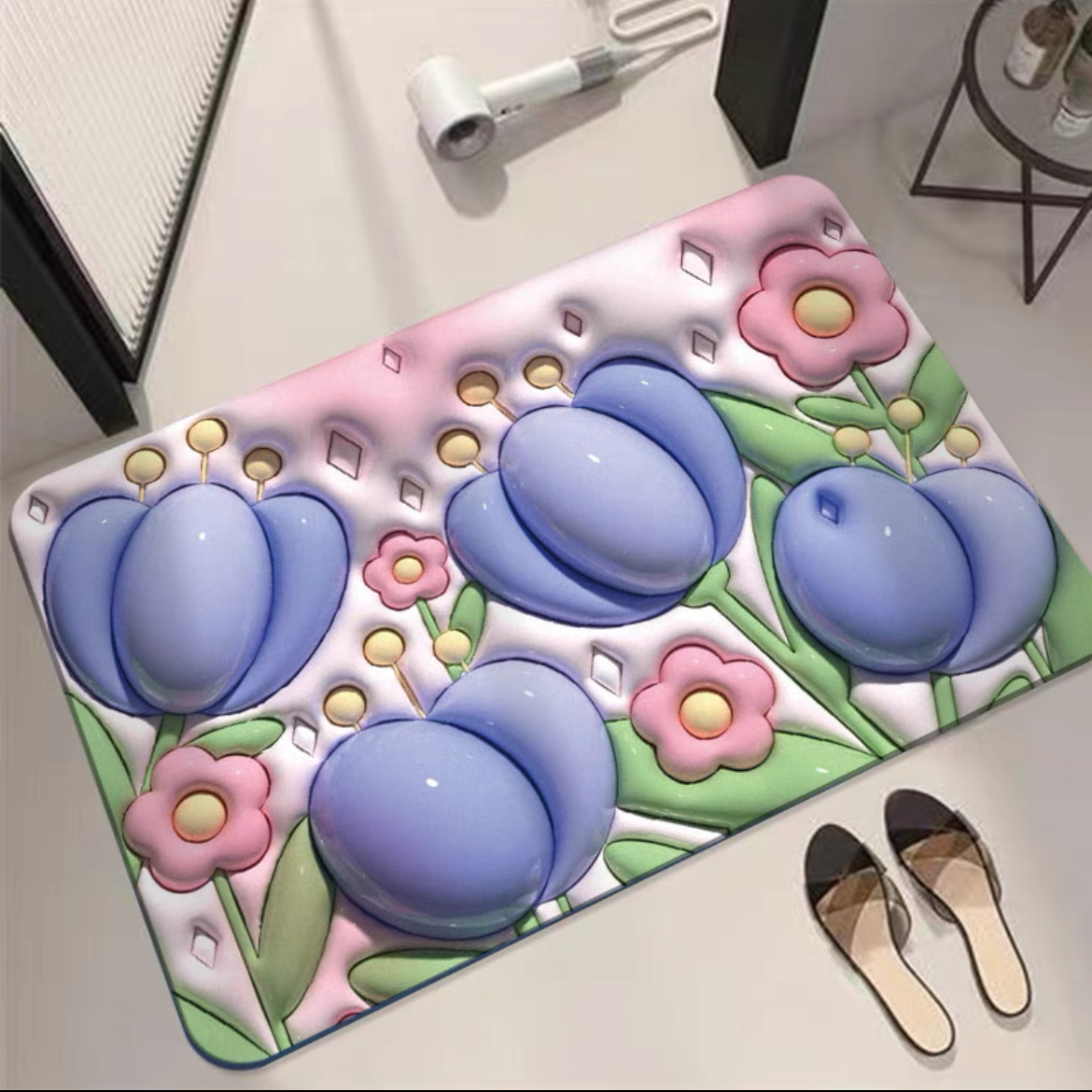 Diatom Ooze 5D Cartoon Ins Bathroom Entrance Absorbent Non-Slip Floor Mat Toilet Door Mat Home Bathroom Mat