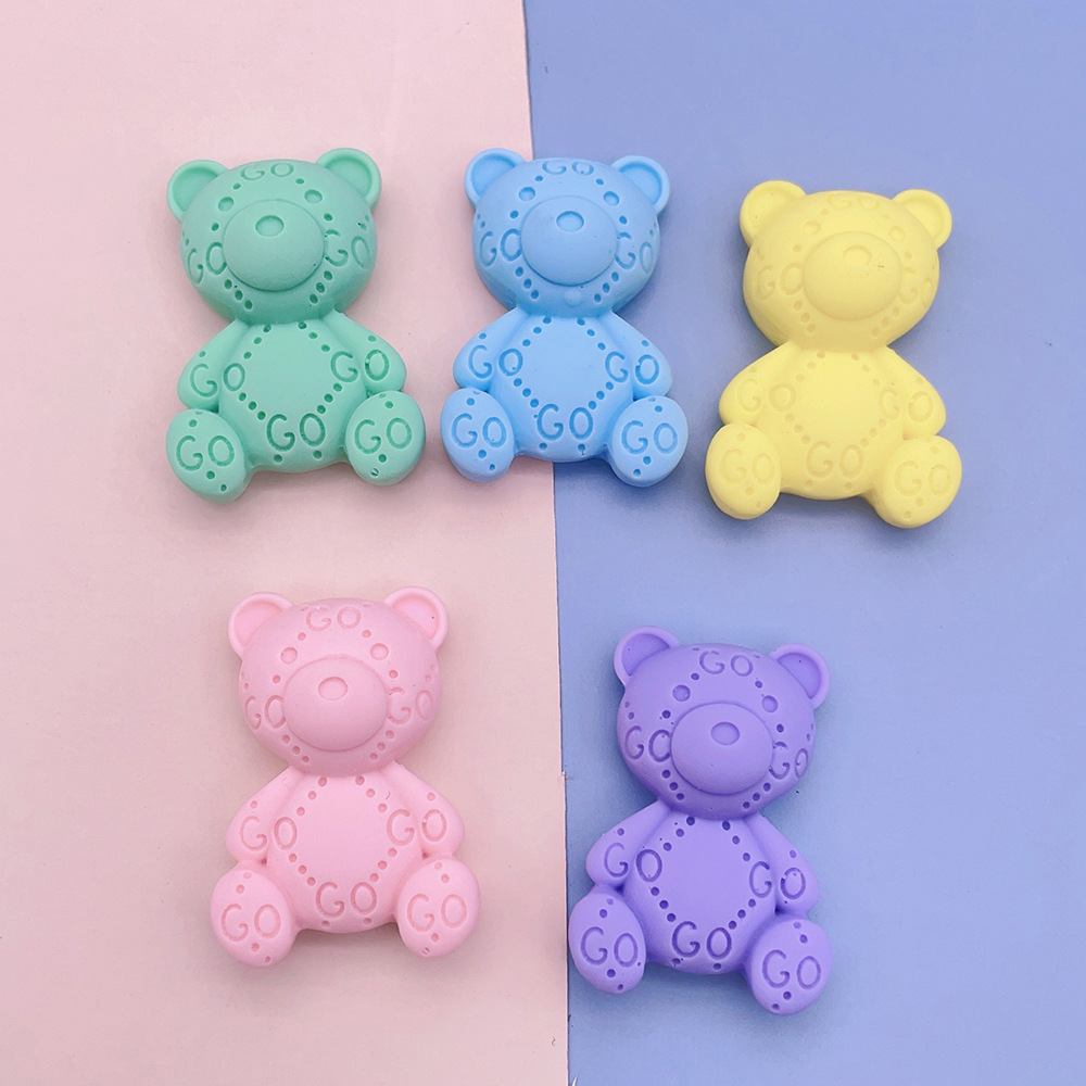 字母go小熊树脂配件 diy手机壳贴片发夹发绳头饰洞洞鞋鞋花配饰