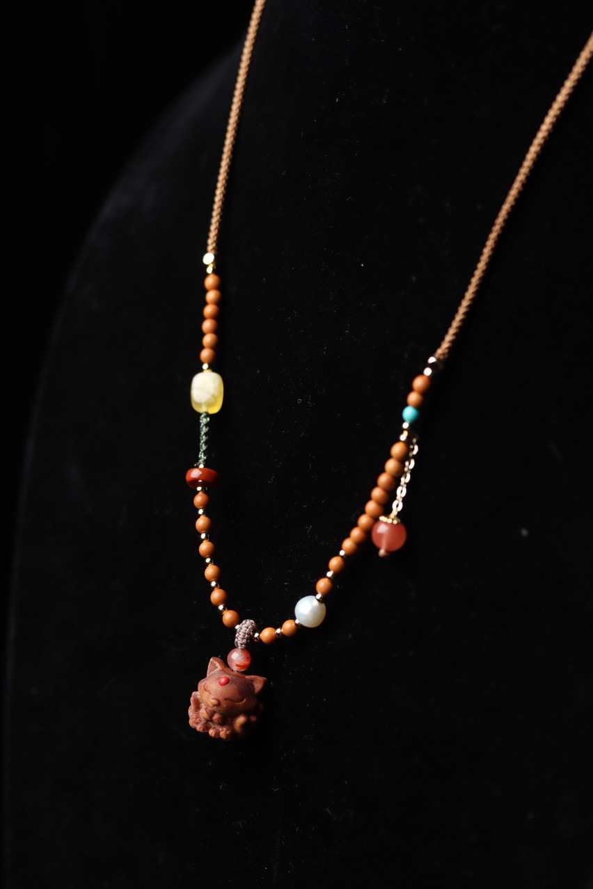 直播代发檀香女凤九项链脖挂18男女款文玩念珠首饰毛衣链厂家批发