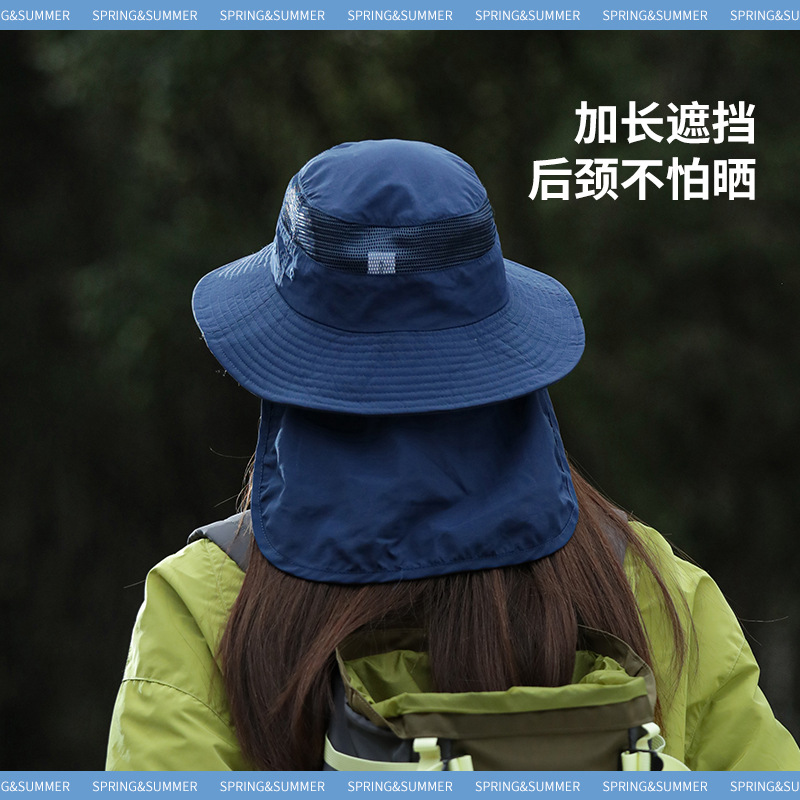 Bucket Hat Sun Hat Men's Breathable Thin Fishing Hat Sun Hat Men Sun-Proof Summer Neck Protection Outdoor Alpine Cap