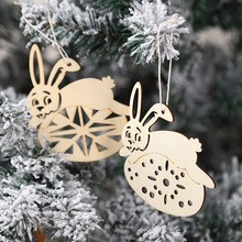 创意小兔子木质工艺品圣诞乡村木质装饰挂饰家居装饰复活节挂牌