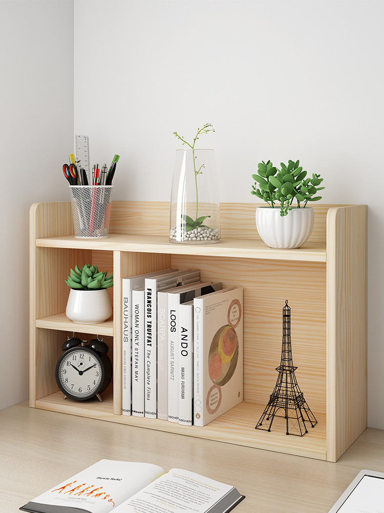 厂家批发实木桌面书架书桌桌上书柜置物架飘窗多层办公桌收纳柜简