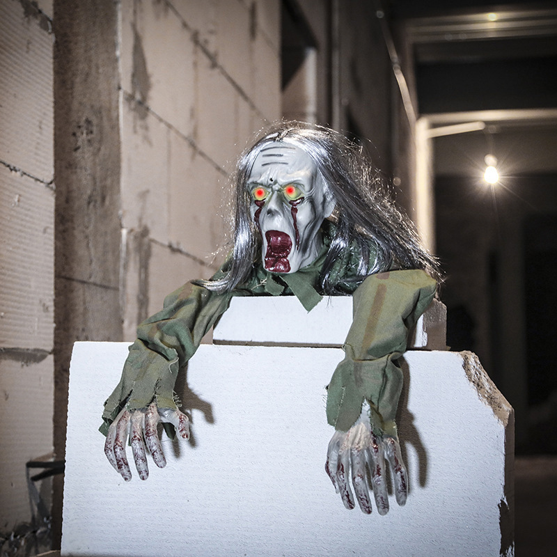 新款整蛊搞怪鬼屋装置 halloween爬行鬼声控可吼叫整人万圣节玩具