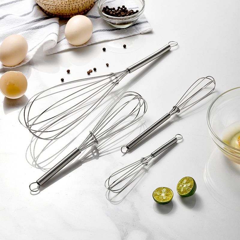 430 Stainless Steel Mini Spring Handle Manual Eggbeater Small Egg Blender Cream Blender