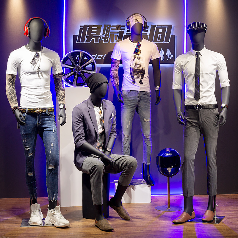 服装店男装模特道具全身 橱窗人偶模型西装假人体模特道具展示架