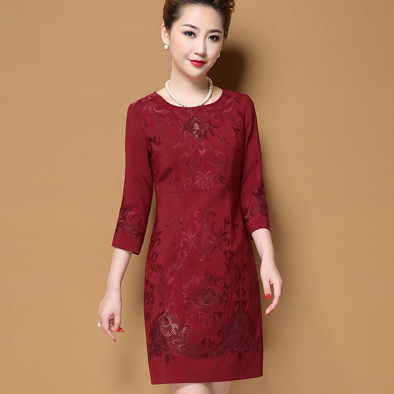 丈母娘高贵婚礼妈妈装结婚礼服装新款连衣裙喜婆婆婚宴装女装旗袍