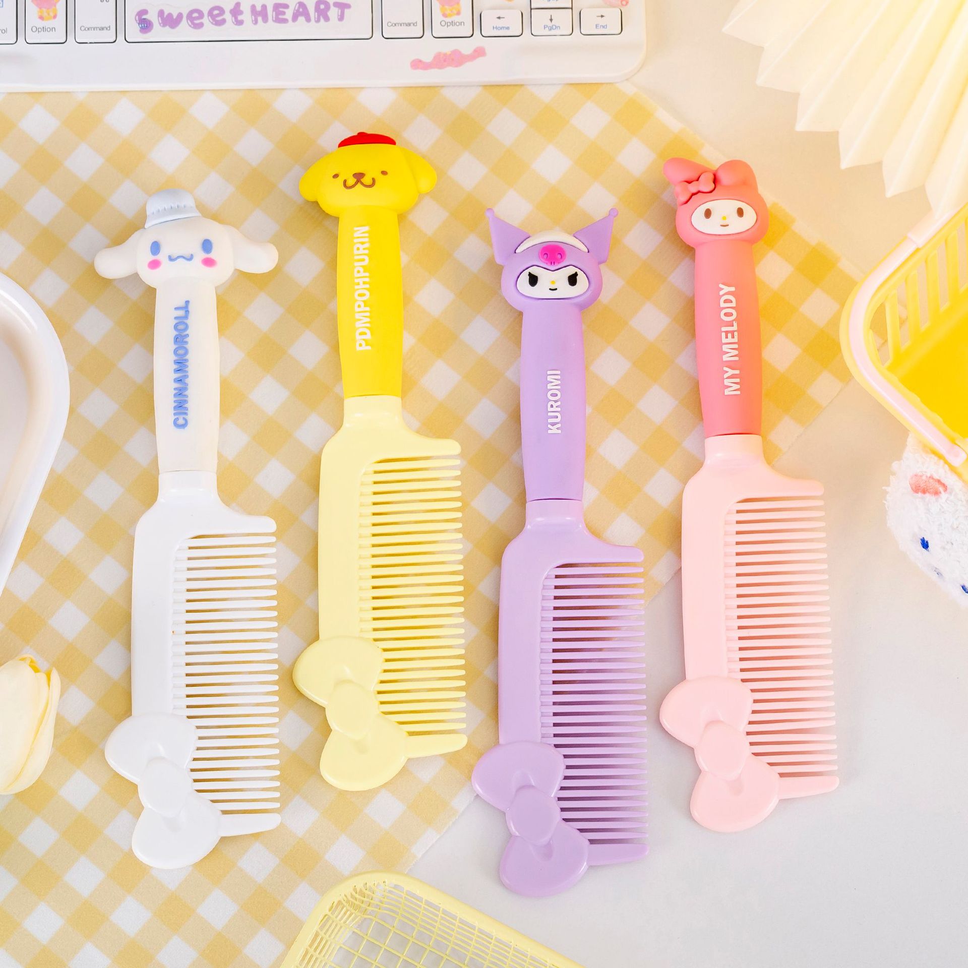 Internet Celebrity Household Portable Girl Hairdressing Comb Pointed Tail Massage Comb Cropped Hair Clip Children Student Plastic Fluffy Comb