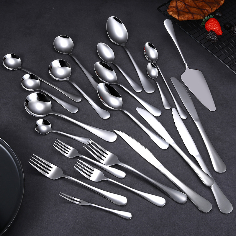 Western Food Knife and Fork 1010 Stainless Steel Tableware Coffee Spoon for Stirring Cake Shovel Hotel Knife, Fork and Spoon Suit Steak Knife