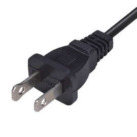 供应美标极性电源线 美规2芯大小片插头线 两芯线插头插头