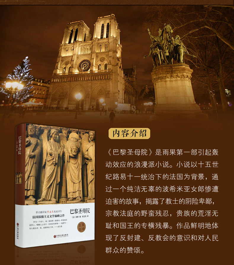 精装-巴黎圣母院 世界文学小说 名家名译 初高中生语文课外阅读书