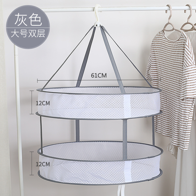 Home Laundry Basket Foldable Windproof Drying Basket Tile Underwear Clothes Drying Net Net Pocket Socks Airing Gadget Wholesale