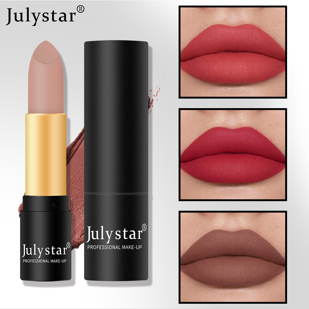 Julystar Christmas Beauty Lipstick Halloween Long-Lasting Easy to Color Discoloration Resistant No Stain on Cup Matte Lipstick