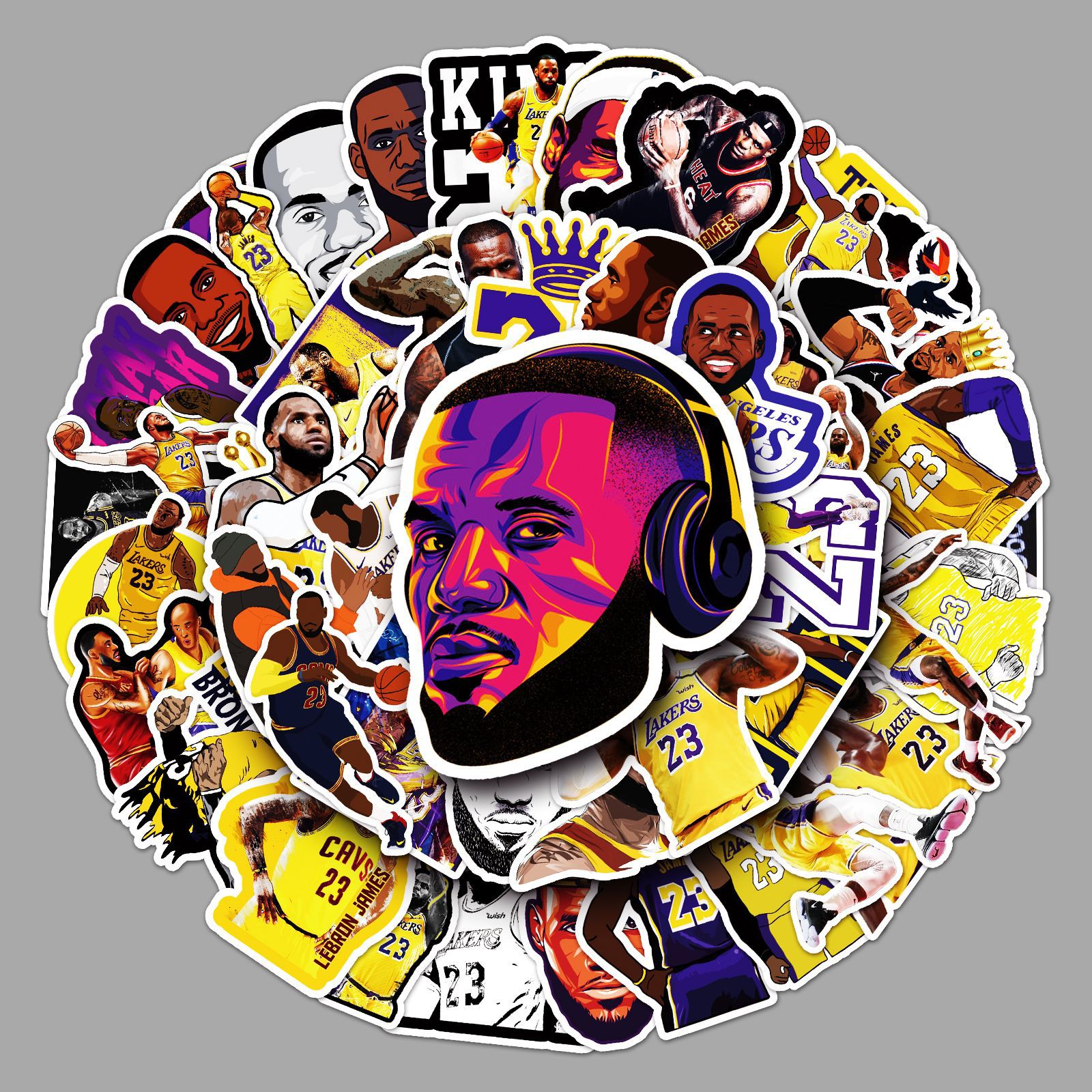 50张nba球星詹姆斯卡通贴纸笔记本电脑行李箱手机汽车装饰贴纸