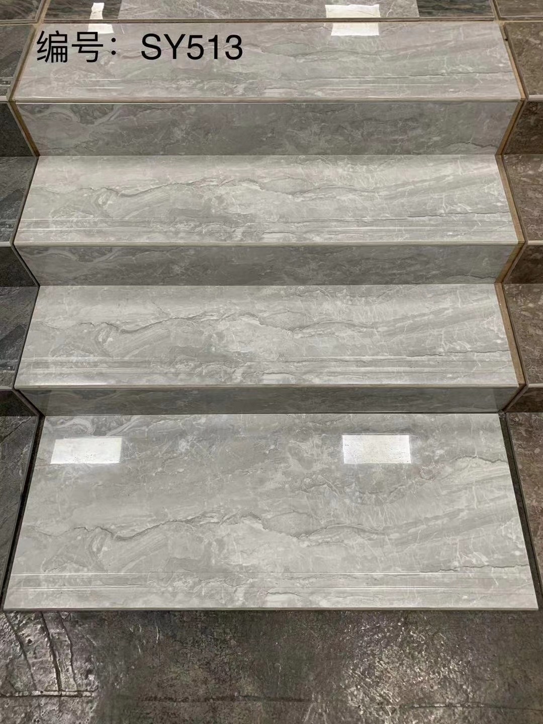 楼梯砖 一体式踏步台阶通体瓷砖1200*470别墅自建房原槽梯级地砖