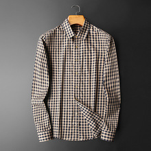 折扣村代购burberry博柏利领袖口格纹休闲上衣巴宝莉长袖衬衫男