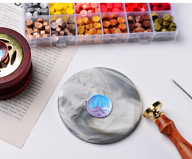 火漆套装请柬火漆蜡粒混色珠光色火漆印章蜡粒24色盒装火漆蜡套装