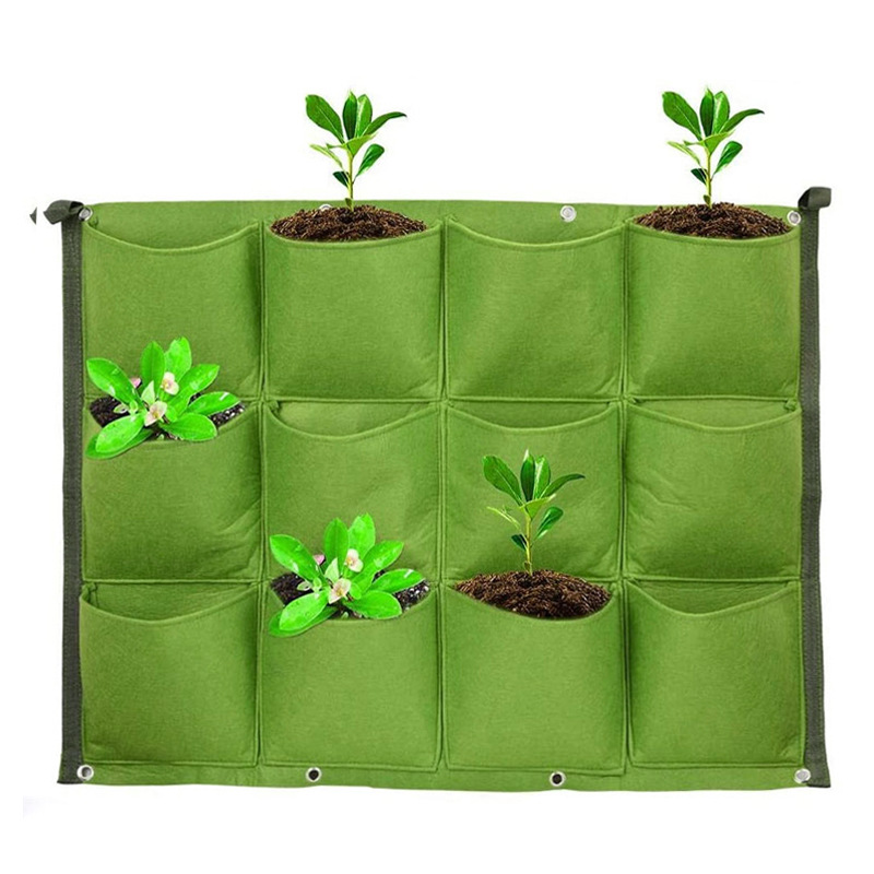 毛毡植物种植袋墙壁挂无纺布毛毡种植袋立体绿化墙布袋果蔬生长袋