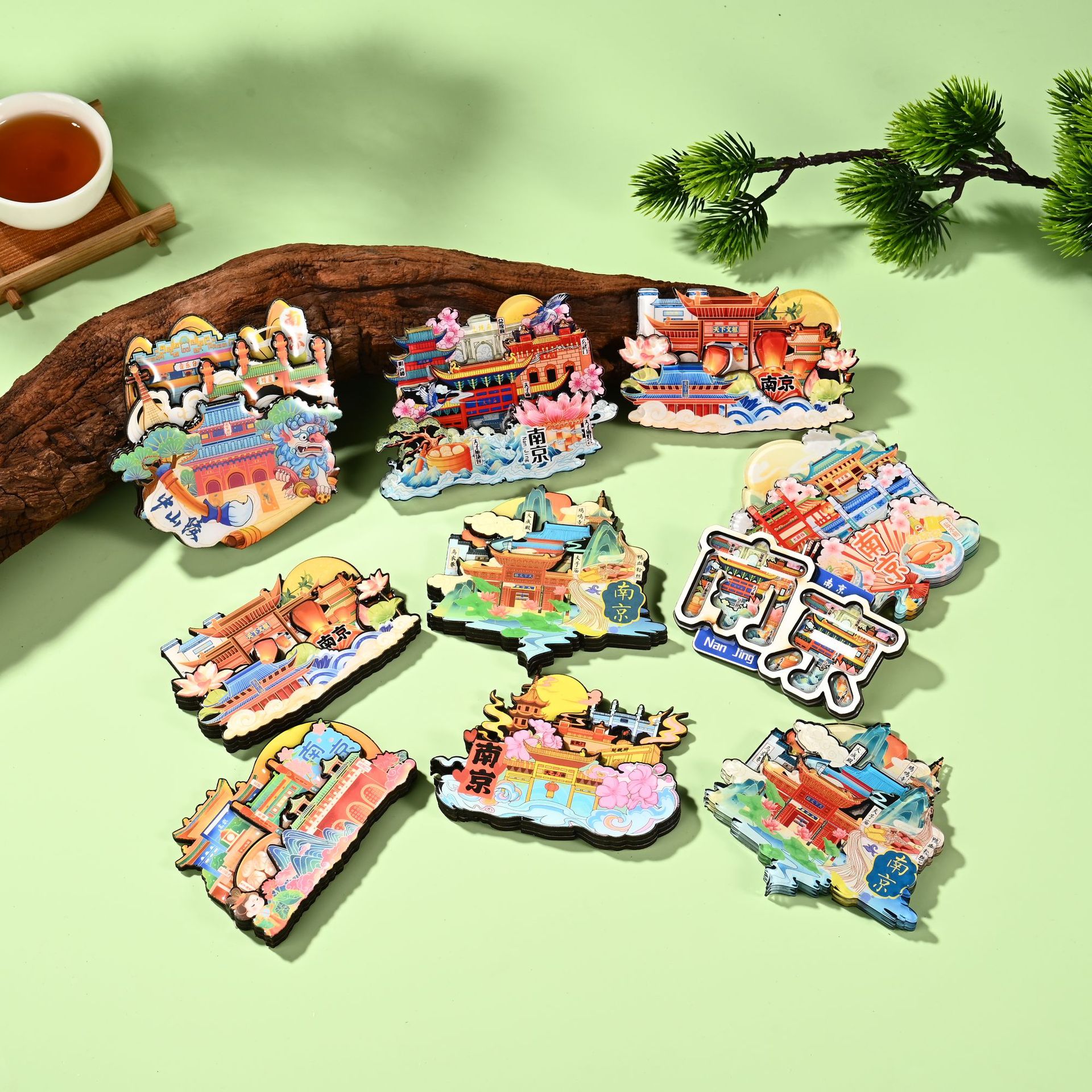 nanjing refrigerator sticker and magnet sticker souvenir zhongshan mausoleum magnetic sticker china tourist attractions memorial refrigerator stickers can be customized