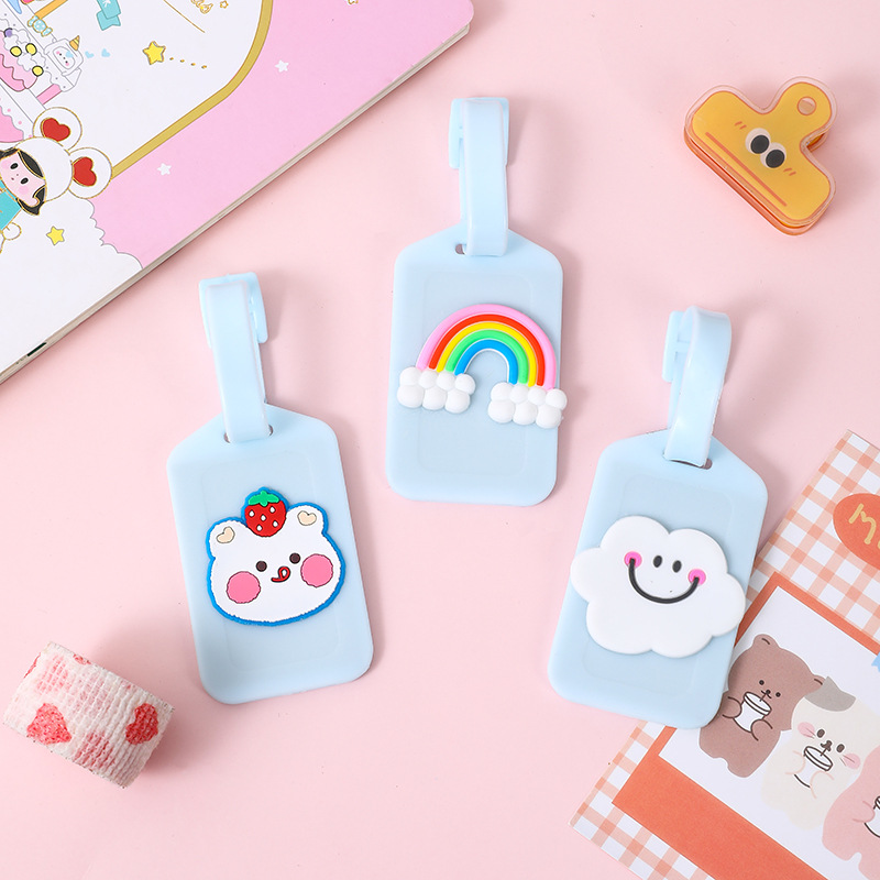 Cartoon Creative Luggage Tag Waterproof PVC Plastic Travel Boarding Pass Check-in Tag Student Cute Classification Hanging Card Card