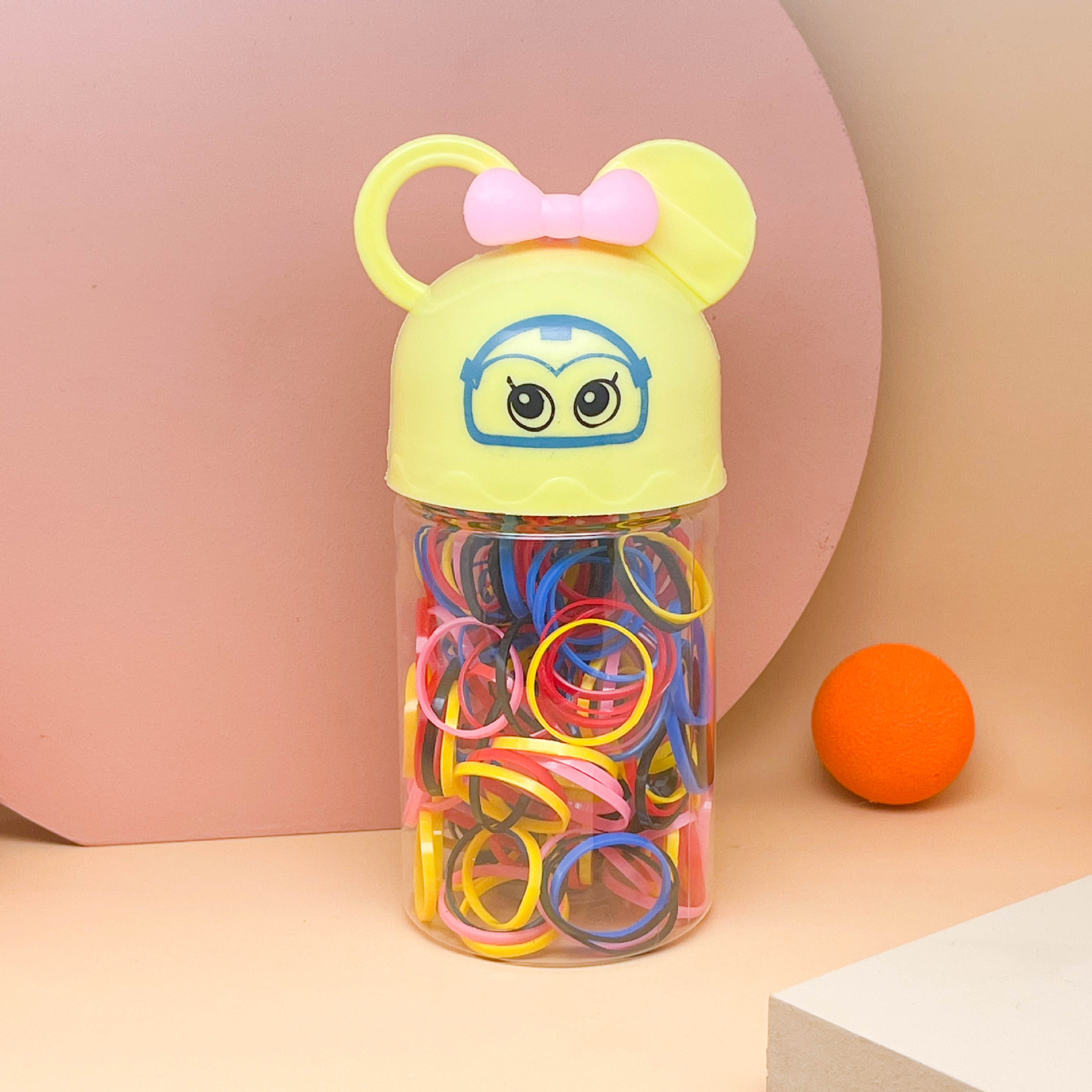 Cartoon Bottled Girls' Disposable Colored Rubber Band Highly Elastic Hair Rope Girls' Baby Hair Tie Cute Small Pull