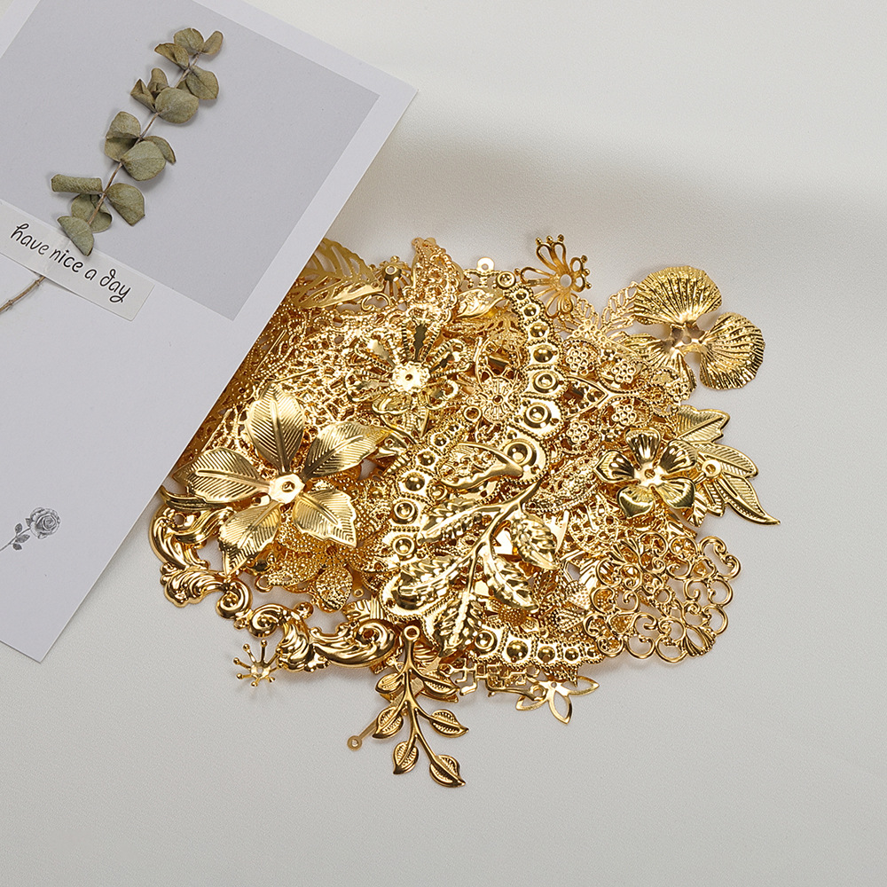 批发饰品胸针配件饰品花片金属花铁花饰品发簪发饰配件材料
