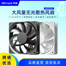 跨境冰封无光12CM散热风扇台式机电脑大4Pin接口静音机箱风扇