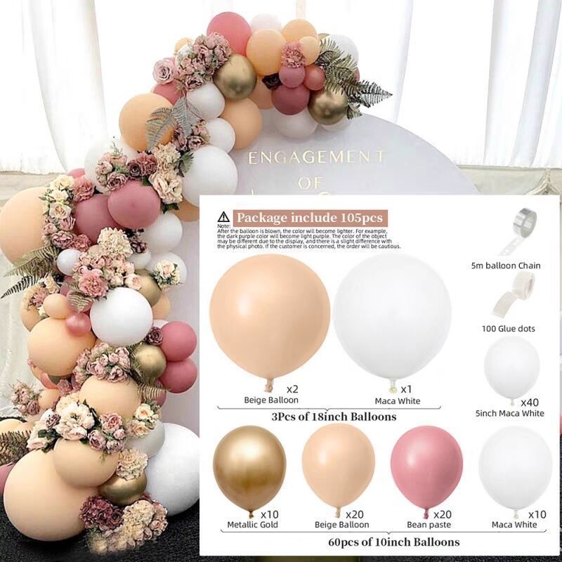 Cross-Border Balloon Set New Macaron Rubber Balloons Birthday Party Decoration Balloon Chain Combination Set Wholesale