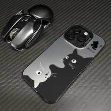 黑白猫咪适用苹果iPhone15promax华为荣耀vivo小米13红米手机壳14