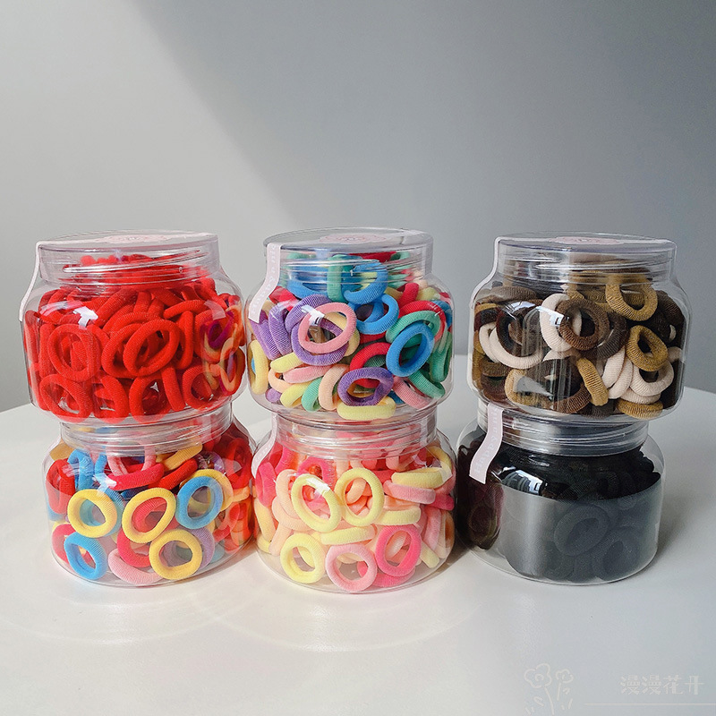 Children's Towel Ring Hair Band Girls' Hair Tie Thumb Rubber Band Baby High Elastic Color Canned Rubber Band Hair Accessories