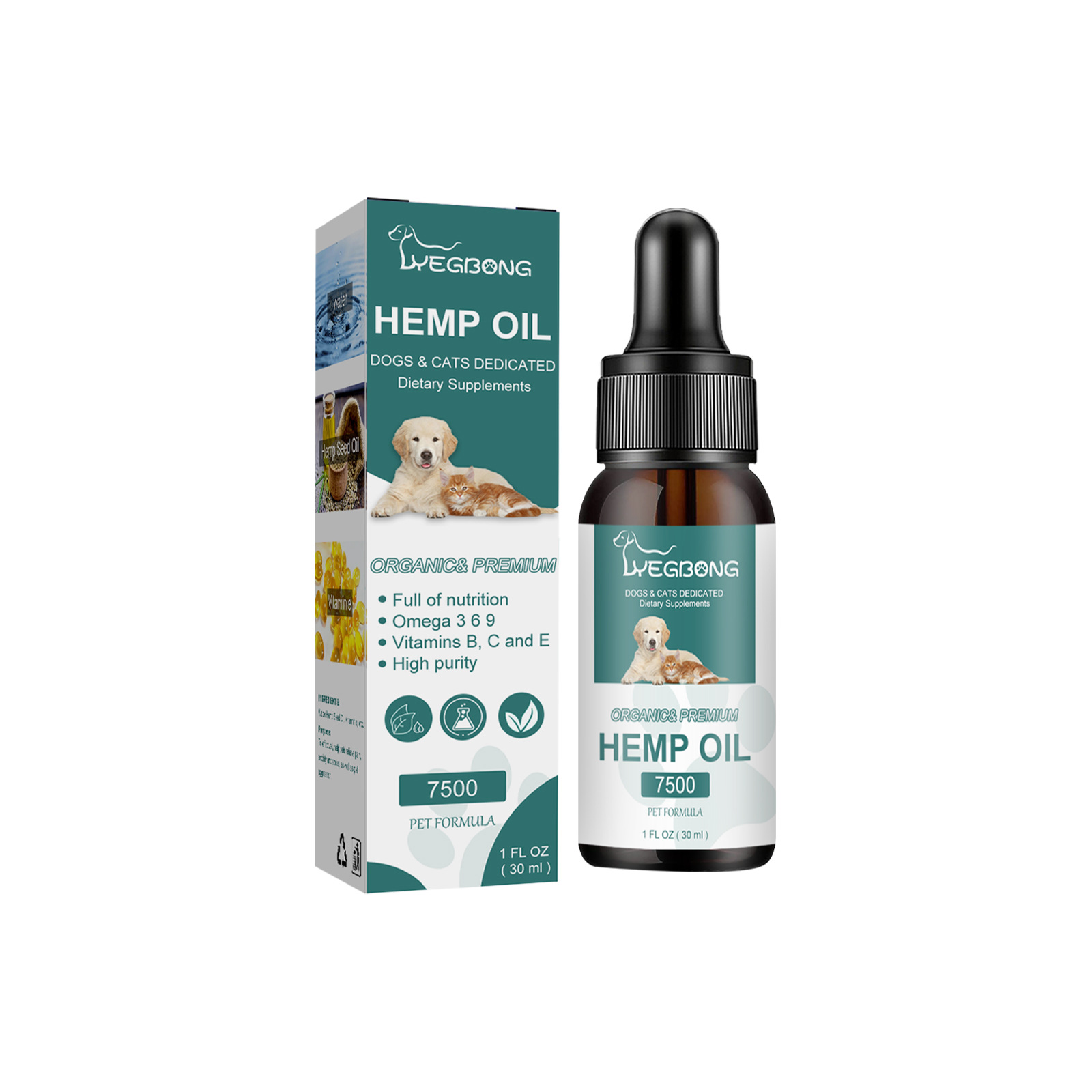 Yegbong Pet Hemp Seed Oil Dogs and Cats Anorexia Essential Oil