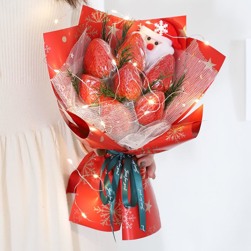 草莓托花束成人手工diy创意水果零食手捧花送女朋友惊喜礼物